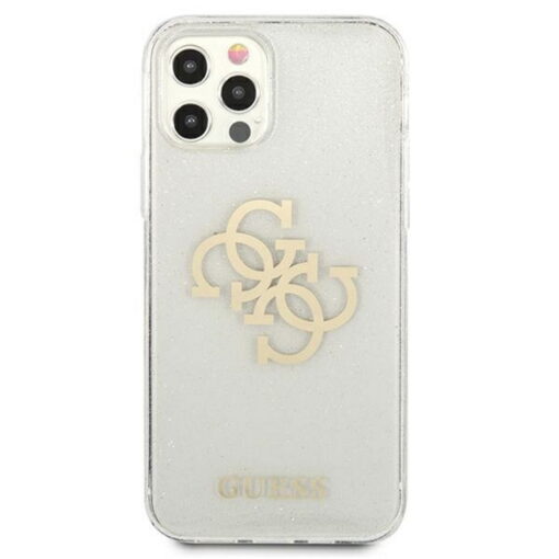 Guess case for iPhone 12 Pro Max 6,7" GUHCP12LPCUGL4GTR transparent hard case Glitter 4G Big Logo - Image 3