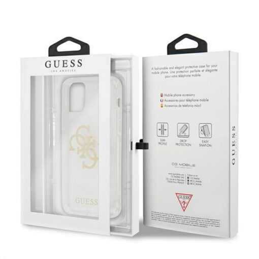 Guess case for iPhone 12 Pro Max 6,7" GUHCP12LPCUGL4GTR transparent hard case Glitter 4G Big Logo - Image 4