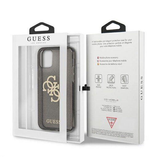 Guess case for iPhone 12 Pro Max 6,7" GUHCP12LPCUGL4GBK black hard case Glitter 4G Big Logo - Image 4