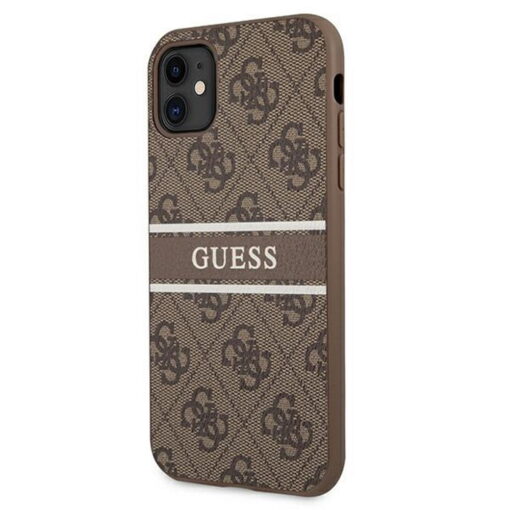 Guess case for iPhone 11 GUHCN614GDBR brown hard case 4G Stripe - Image 2