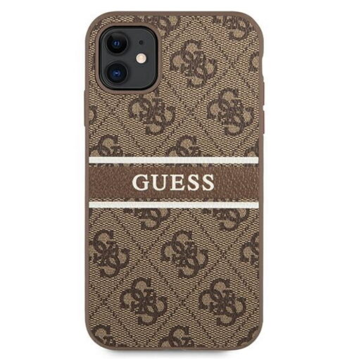 Guess case for iPhone 11 GUHCN614GDBR brown hard case 4G Stripe - Image 3