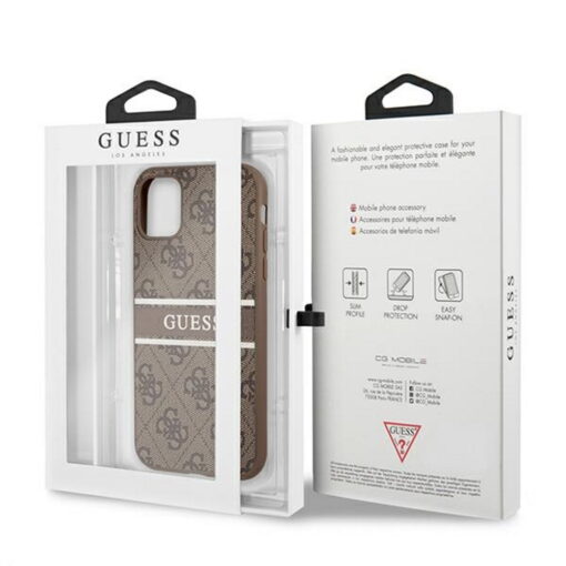 Guess case for iPhone 11 GUHCN614GDBR brown hard case 4G Stripe - Image 4