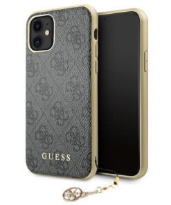 Guess case for iPhone 11 GUHCN61GF4GGR gray hard case 4G Charms Collection
