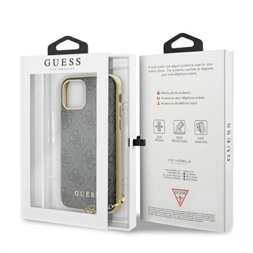 Guess case for iPhone 11 GUHCN61GF4GGR gray hard case 4G Charms Collection - Image 3