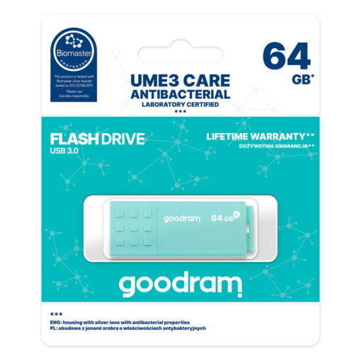 Goodram pendrive 64GB USB 3.0 UME3 Care light green - Image 5