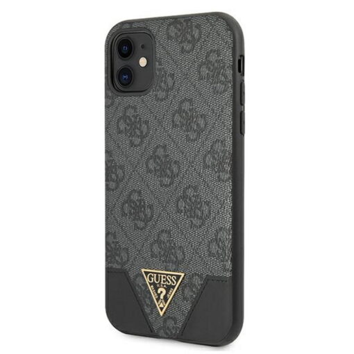 Guess case for iPhone 11 GUHCN61PU4GHBK gray hard case 4G Triangle Collection - Image 2