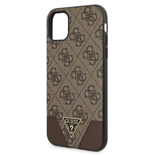 Guess case for iPhone 11 GUHCN61PU4GHBR brown hard case 4G Triangle Collection - Image 3