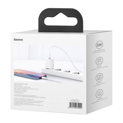 Baseus wall charger Super Si PD 20W 1x USB-C white - Image 6