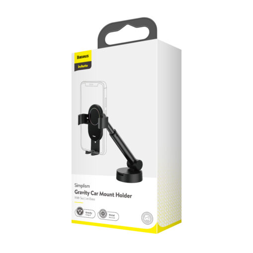 Baseus car holder Simplism gravity with suction cup black - Image 6