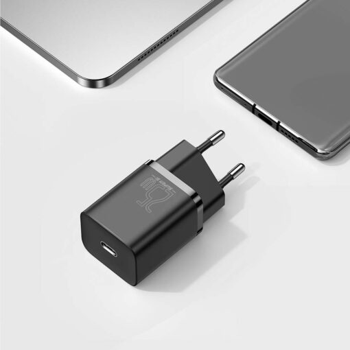 Baseus wall charger Super Si PD 25W 1x USBC black + USB-C - USB-C cable - Image 5