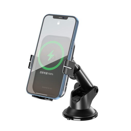 XO car holder WX027 with wireless inductive charger black 15W with suction cup - Image 3