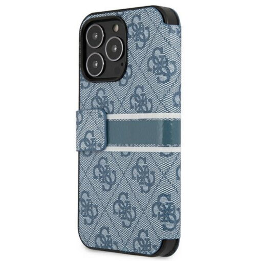 Guess case for iPhone 13 Mini 5,4" GUBKP13S4GDBL blue book case 4G Stripe - Image 3