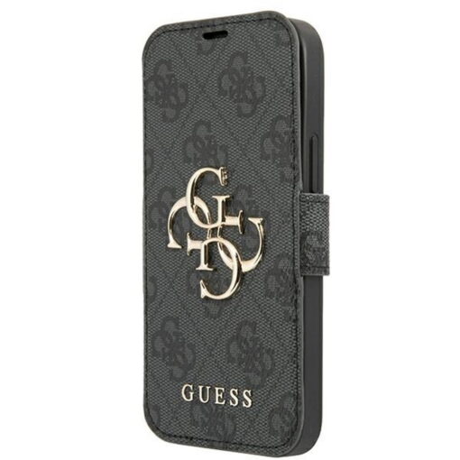 Guess case for iPhone 13 Pro / 13 6,1" GUBKP13L4GMGGR grey book case 4G Big Metal Logo