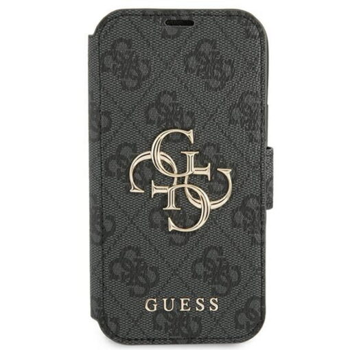 Guess case for iPhone 13 Pro / 13 6,1" GUBKP13L4GMGGR grey book case 4G Big Metal Logo - Image 2