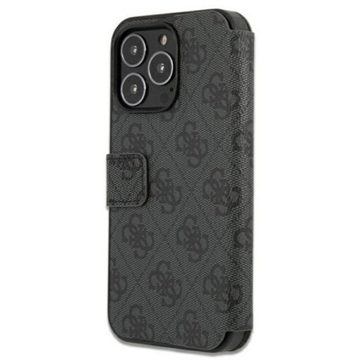 Guess case for iPhone 13 Pro / 13 6,1" GUBKP13L4GMGGR grey book case 4G Big Metal Logo - Image 3