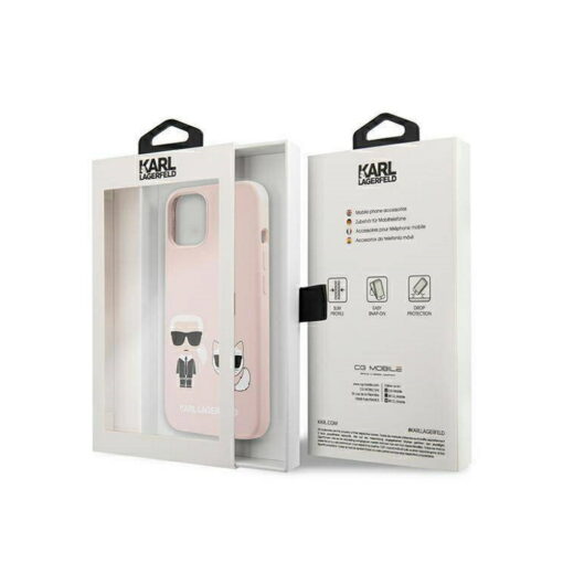 Karl Lagerfeld case for iPhone 13 Pro Max 6,7" KLHMP13XSSKCI pink hard case Silicone Karl & Choupette Magsafe - Image 3