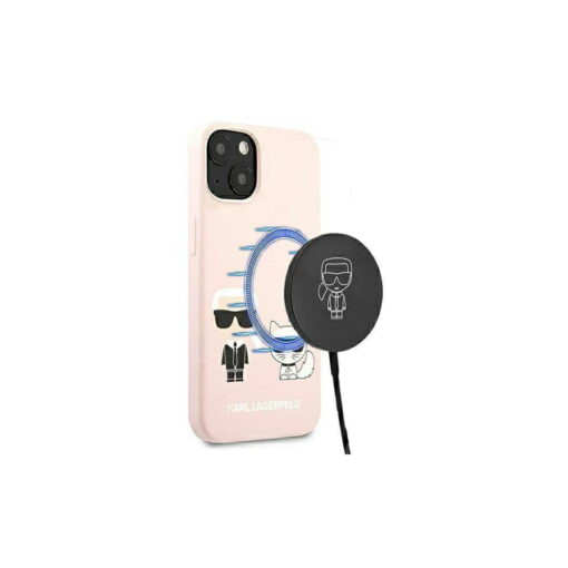 Karl Lagerfeld case for iPhone 13 Pro Max 6,7" KLHMP13XSSKCI pink hard case Silicone Karl & Choupette Magsafe