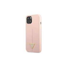 Guess case for iPhone 13 6,1" GUHCP13MSLTGP pink hard case Silicone Triangle Logo