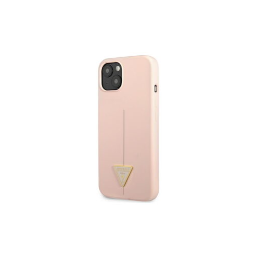 Guess case for iPhone 13 6,1" GUHCP13MSLTGP pink hard case Silicone Triangle Logo