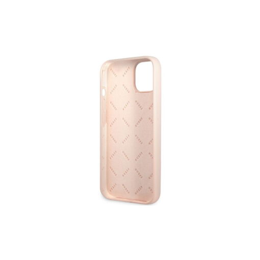 Guess case for iPhone 13 6,1" GUHCP13MSLTGP pink hard case Silicone Triangle Logo - Image 3