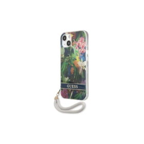 Guess case for iPhone 13 6,1" GUHCP13MHFLSB hard case blue Flower Cord