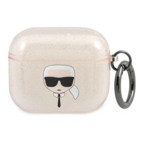 Karl Lagerfeld case for AirPods 3 KLA3UKHGD gold Glitter Karl's Head