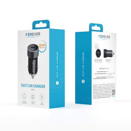 Forever CC-06 PD QC car charger 1x USB-C 20W black - Image 4