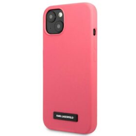Karl Lagerfeld case for iPhone 13 6,1" KLHCP13MSLMP1PI fuchsia hard case Liquid Glitter Logo