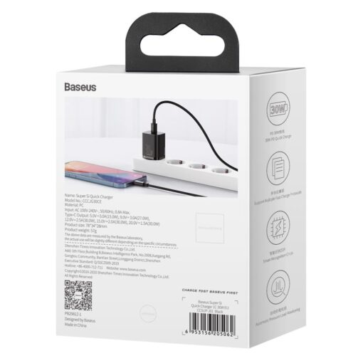 Baseus wall charger Super Si PD 30W 1x USB-C black - Image 7