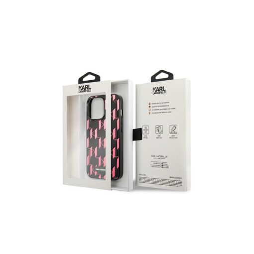 Karl Lagerfeld case for iPhone 13 Pro Max 6,7" KLHCP13XMNMP1P black hard case Monogram and plaque - Image 4
