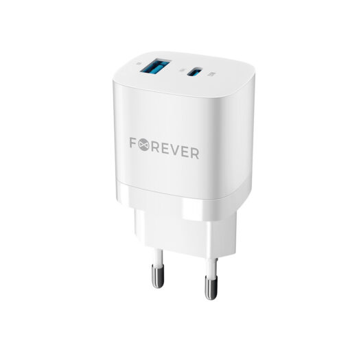 Forever TC-05-33AC GaN PD QC charger 1x USB-C 1x USB 33W white