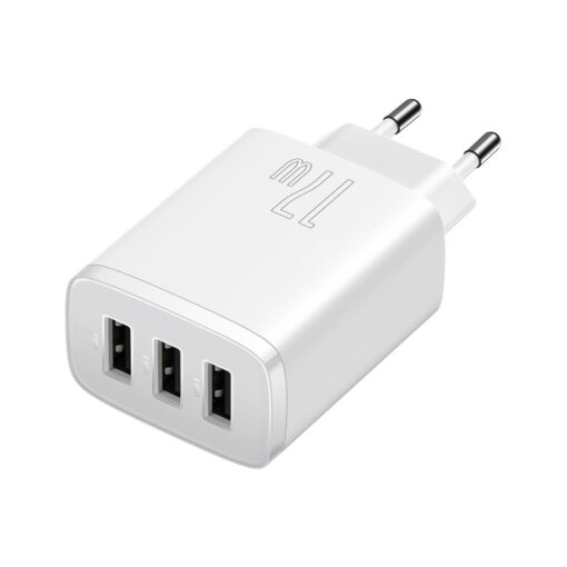 Baseus wall charger Compact 3 x USB white 17w - Image 2