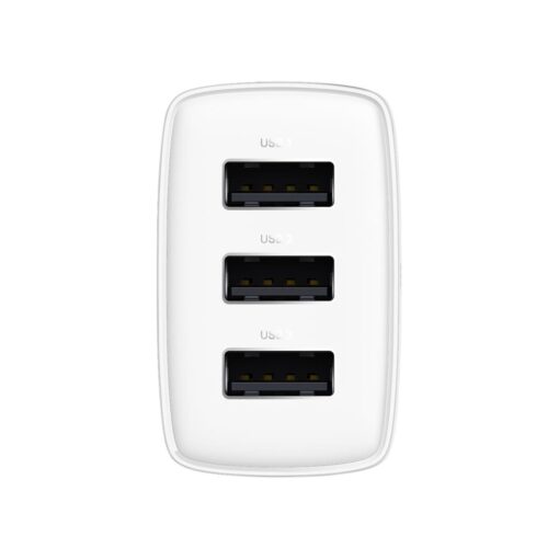 Baseus wall charger Compact 3 x USB white 17w - Image 3