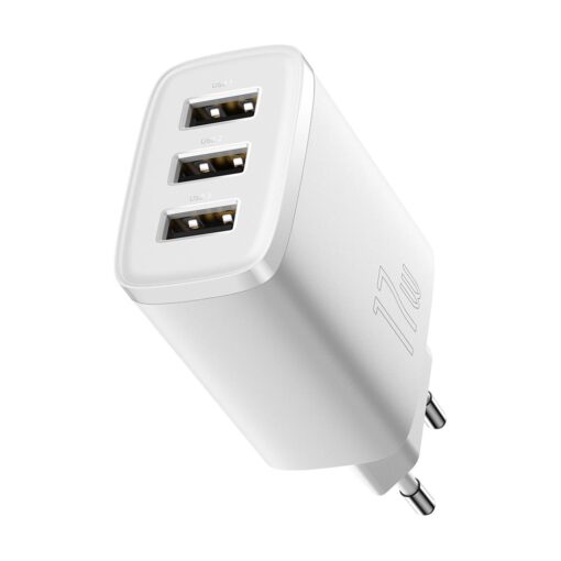 Baseus wall charger Compact 3 x USB white 17w - Image 4