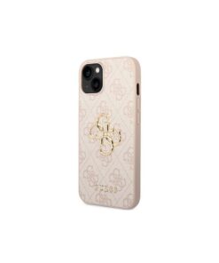 Guess case for iPhone 14 Pro 6,1" GUHCP14L4GMGPI pink PU Leather 4G Big Metal Logo