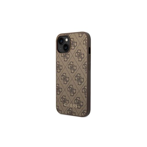 Guess case for iPhone 14 Pro Max 6,7" GUHCP14XG4GFBR brown Basic PC/TPU 4G PU case Gold Logo