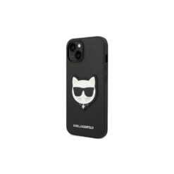 Karl Lagerfeld case for iPhone 14 Pro Max 6,7" KLHCP14XSAPCHK black PU Saffiano case with Choupette Head Patch