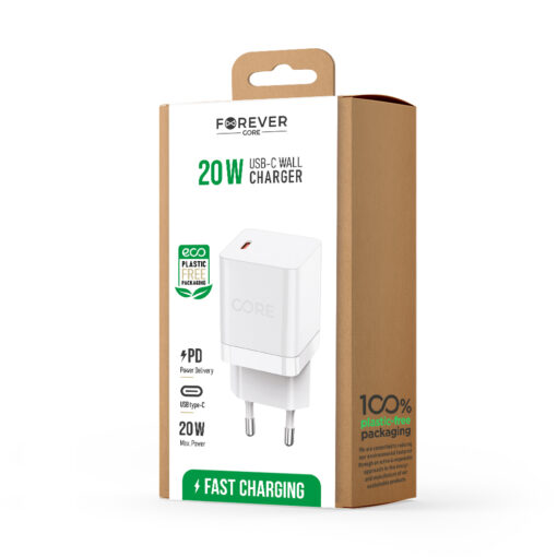 Forever CORE SMART PD wall charger 1xUSB-C 20W - Image 2