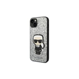 Karl Lagerfeld case for iPhone 14 6,1" KLHCP14SGFKPG silver HC Glitter Flakes Ikonik