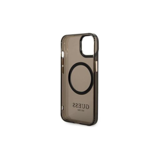 Guess case for iPhone 14 Plus 6,7" GUHMP14MHTCMK black HC Magsafe Gold Outline Translucent - Image 3