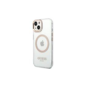 Guess case for iPhone 14 Pro Max 6,7" GUHMP14XHTRMD gold HC Magsafe Metal Outline