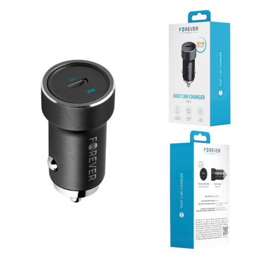 Forever CC-06 PD QC car charger 1x USB-C 20W black - Image 5