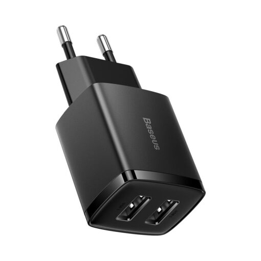 Baseus wall charger Compact 2 x USB black 10,5w - Image 2