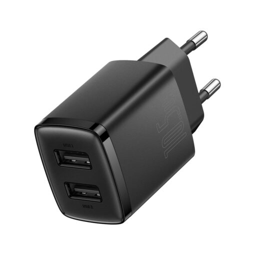 Baseus wall charger Compact 2 x USB black 10,5w - Image 3