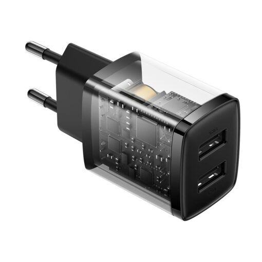 Baseus wall charger Compact 2 x USB black 10,5w - Image 5