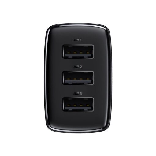 Baseus wall charger Compact 3 x USB black 17w - Image 3