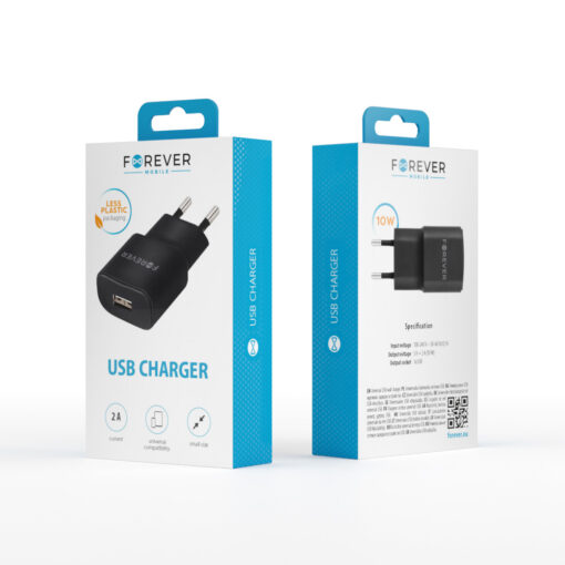 Forever TC-01 charger 1x USB 2A black - Image 6