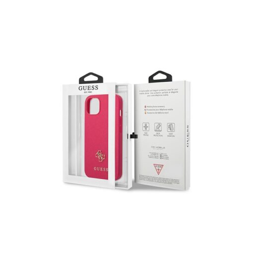 Guess case for iPhone 13 Pro / 13 6,1" GUHCP13LPS4MF pink hardcase Saffiano 4G Small Metal Logo - Image 4