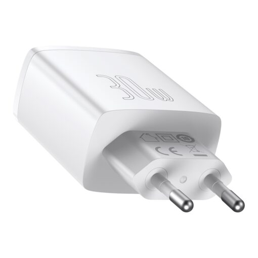 Baseus wall charger Compact PD 30W 1x USB-C 2x USB white - Image 3