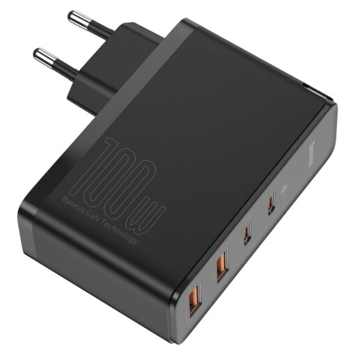 Baseus wall charger GaN2 Pro PD 100W 2x USB-C 2x USB black - Image 5